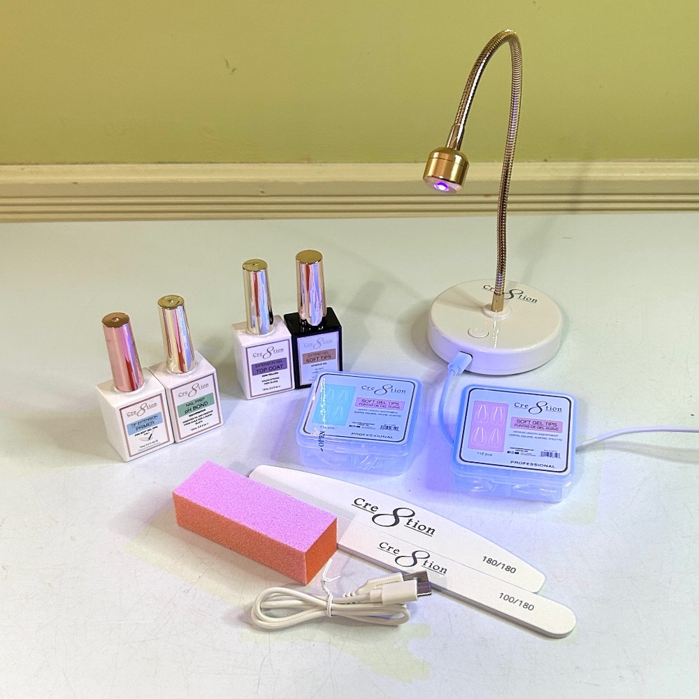 Cre8tion Professional Soft Tip Nail Extension Set With Lamp - Picture 7 of 8